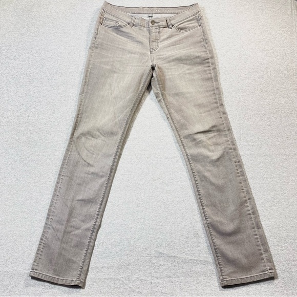 New York & Co. Jegging Jeans Women 10 Gray Straight Leg Mid Rise Stretch Denim - Picture 1 of 15